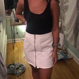 white zip up skirt